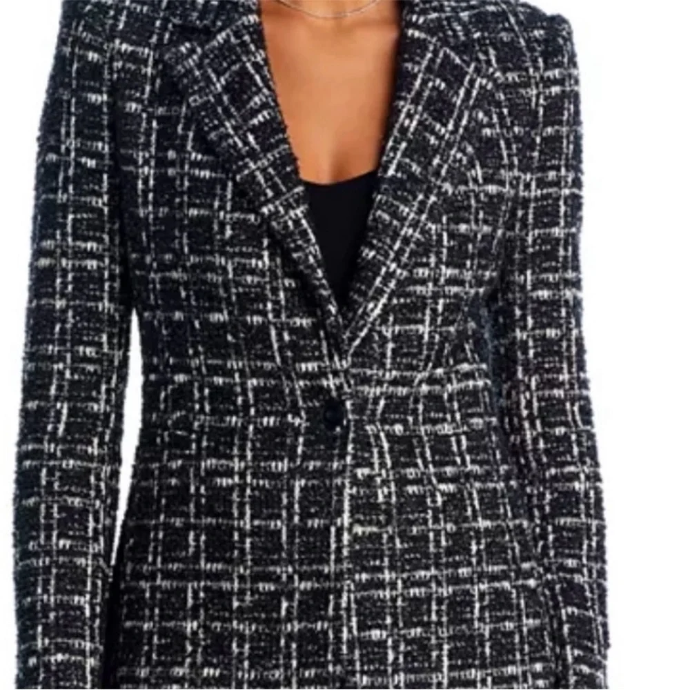 Alice + Olivia Black and White Tweed Blazer - Picture 4 of 6